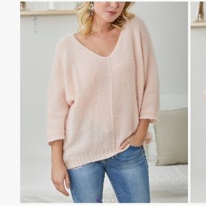 Ornella - light pink three quarter length sweater